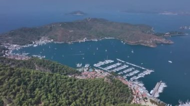 Türkiye 'nin yukarısından tüm Fethiye Körfezi, Hava Görüntüsü