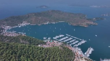 Türkiye 'nin yukarısından tüm Fethiye Körfezi, Hava Görüntüsü