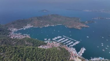 Türkiye 'nin yukarısından tüm Fethiye Körfezi, Hava Görüntüsü