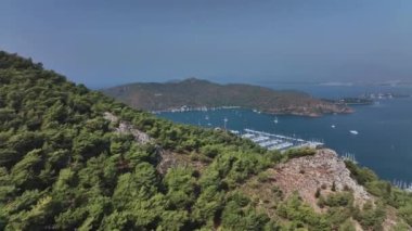 Türkiye 'nin yukarısından tüm Fethiye Körfezi, Hava Görüntüsü