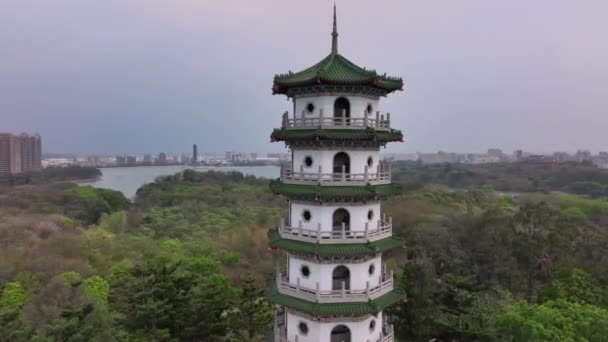 Voando Sobre Torre Zhongxing Kaohsiung Taiwan Vista Aérea — Vídeo de Stock
