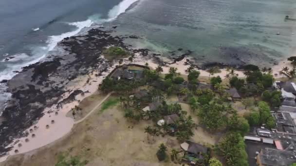 Villen Mit Swimmingpools Der Exotischen Küste Von Mauritius Luftaufnahme — Stockvideo