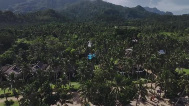 Hotel Lujo Los Trópicos Isla Palawan Filipinas Vista Aérea — Vídeo de stock