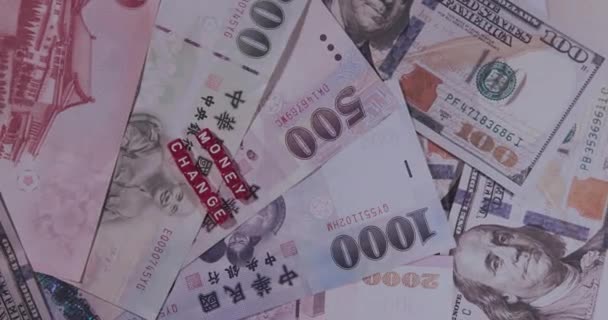 新台币对美元的汇率 货币兑换 立方汇率 — 图库视频影像