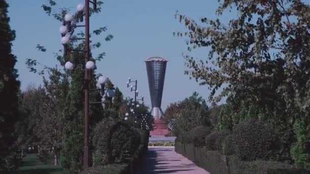 Monumento Parque Independência Shymkent Cazaquistão — Vídeo de Stock