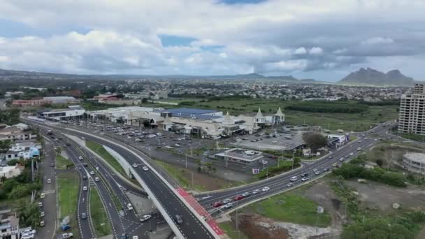 Bornes Mauritius Daki Panorama City Roads Hava Manzarası — Stok video