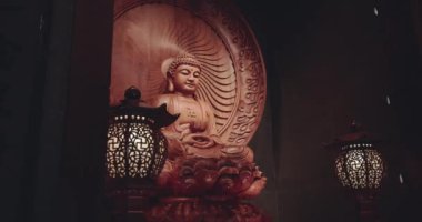 Yilan, Tayvan 'da Meditasyon Tapınağı' nda Buda. Yakın plan.