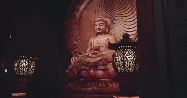 Будда Храмі Медитації Ілані Тайвань Крупним Планом — стокове відео