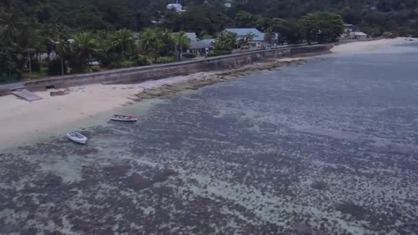 Road Coast Island Mahe Seychelles Aerial View — Stok Video