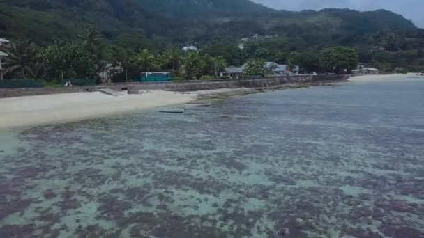 Road Coast Island Mahe Seychelles Aerial View — Stok Video
