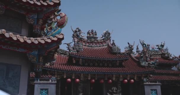 Das Äußere Des Taoistischen Tempels Taoyuan Taiwan — Stockvideo