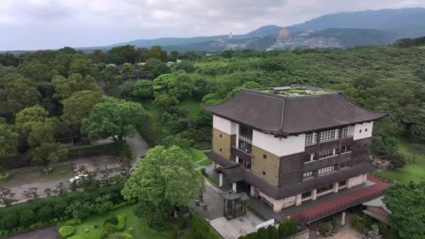 Yuandao Guanyin Tempel Buddhistischer Tempel Taiwan Luftaufnahme — Stockvideo