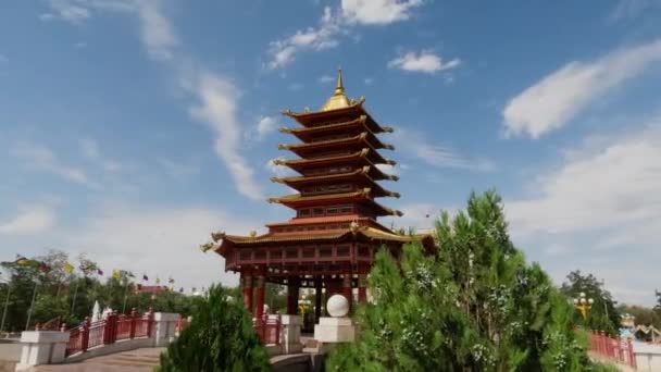 Pagoda Sju Dagar Centrum Elista Ryssland — Stockvideo