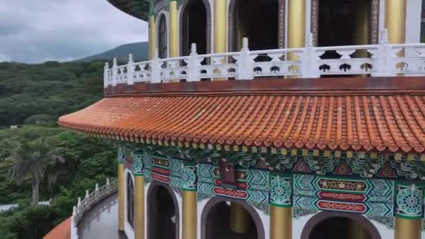 Wuji Tianyuan Tempel Taiwan Luchtfoto — Stockvideo