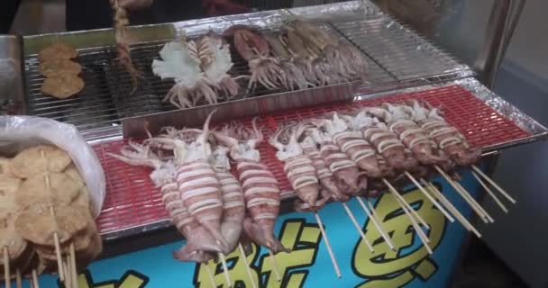 Gotowanie Owoców Morza Nocnym Targu Kenting Tajwan Street Food — Wideo stockowe