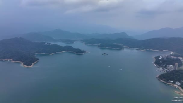 Paisagens Lago Lua Sol Taiwan Vista Aérea — Vídeo de Stock
