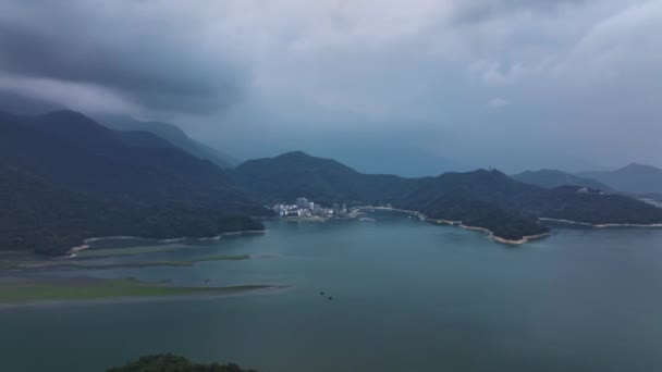 Krajiny Měsíci Jezera Tchaj Wanu Letecký Pohled — Stock video