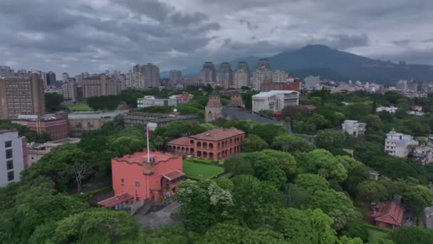 Fort Santo Domingo Près Taipei Taiwan Vue Aérienne — Video