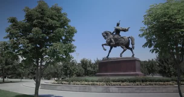 Amir Temur Monument Center Tashkent Uzbekistan — Stock Video