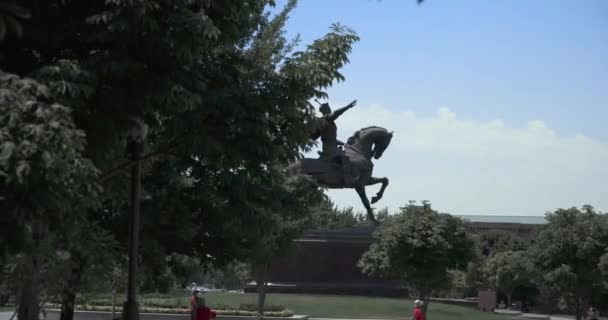 Amir Temur Denkmal Zentrum Von Taschkent Usbekistan — Stockvideo