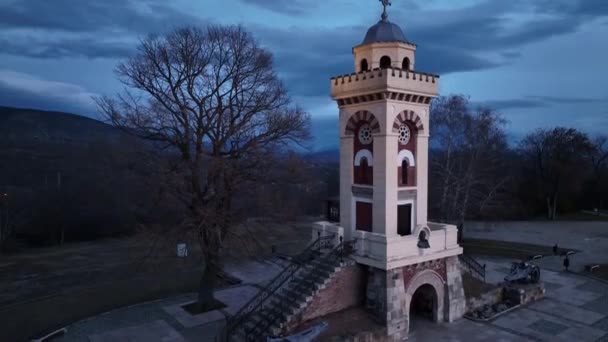 Det Berömda Monumentet Chegar Hill Nära Nis Serbien Flygfoto — Stockvideo
