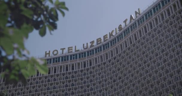 Παλιό Διάσημο Ουζμπεκιστάν Ξενοδοχείο Στο Κέντρο Της Πόλης Τασκένδη — Αρχείο Βίντεο
