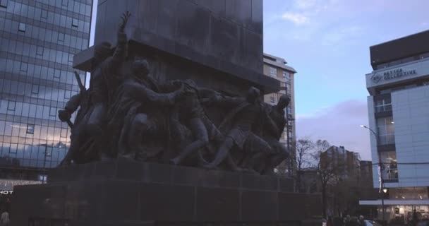 Monument Torget Centrum Nis Serbien — Stockvideo
