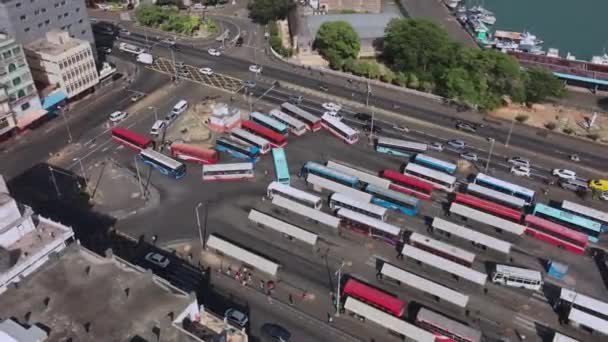 Автовокзал Центрі Порт Луї Маврикії Вид Зверху Вниз — стокове відео
