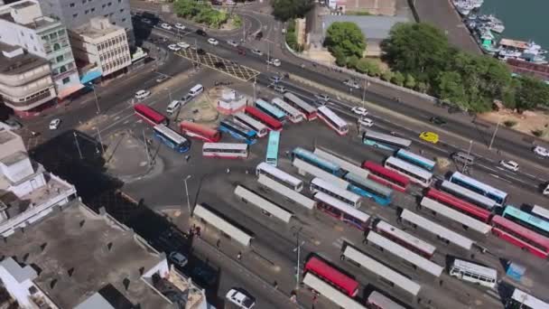 Автовокзал Центрі Порт Луї Маврикії Вид Зверху Вниз — стокове відео