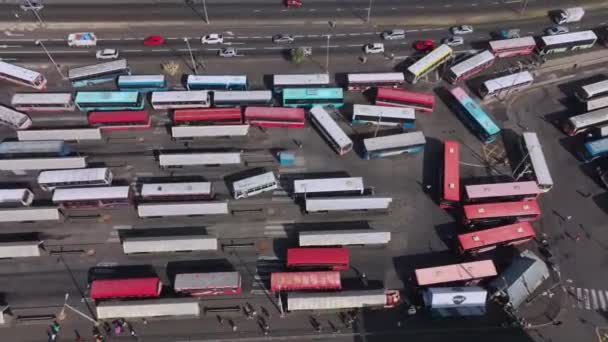 Автовокзал Центре Порт Луи Маврикии Вид Сверху Вниз — стоковое видео