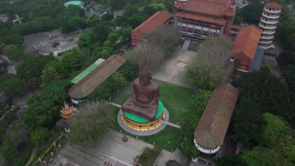 Statue Géante Bouddha Baguashan Changhua Taiwan Vue Aérienne — Video