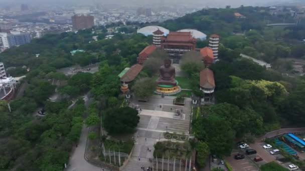 Baguashan Büyük Buda Heykeli Changhua Tayvan Havadan Bakış — Stok video