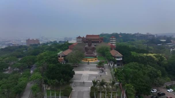 Estátua Buda Gigante Grande Baguashan Changhua Taiwan Vista Aérea — Vídeo de Stock