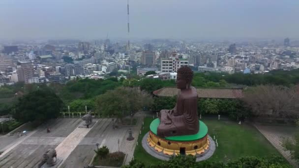 Baguashan Big Giant Buddha Staty Changhua Taiwan Flygfoto — Stockvideo