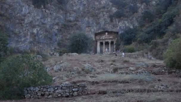 Фетхіє Лікійські Скельні Гробниці Гробниця Амінтаса Туреччина — стокове відео