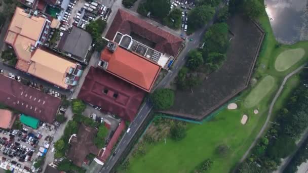 Aerial View Intramuros Area Manila Filipina — Stok Video