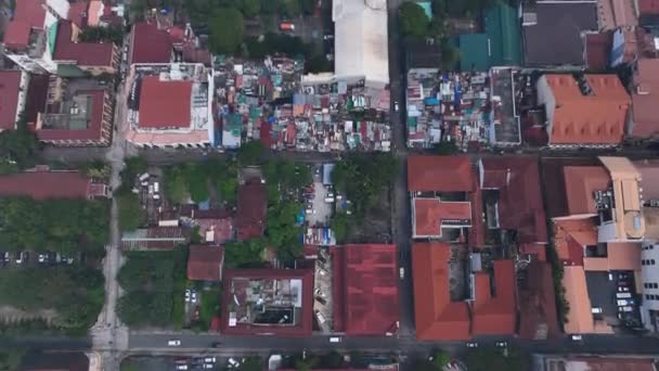 Luchtfoto Van Het Intramuros Gebied Manilla Filipijnen — Stockvideo