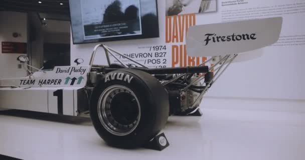 Chevron B27 Racing Car Macau Grand Prix Museum Крупним Планом — стокове відео