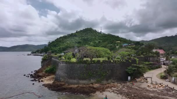Παλιό Οχυρό Σάντα Ίζαμπελ Στο Τέιτεϊ Στο Νησί Παλαβάν Φιλιππίνες — Αρχείο Βίντεο