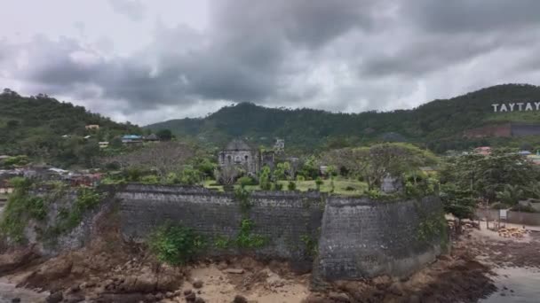 Old Fort Santa Isabel Taytay Isola Palawan Filippine Vista Aerea — Video Stock