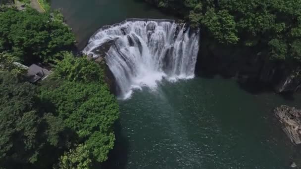 Voando Sobre Cachoeira Shifen Taiwan Vista Aérea — Vídeo de Stock
