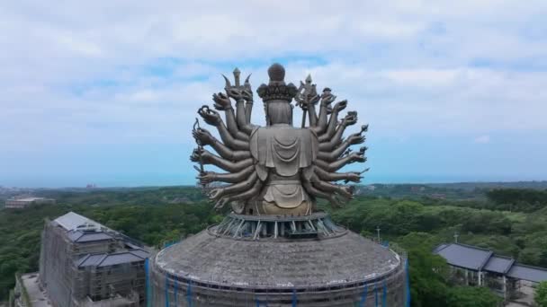 Tysiąc Rąk Bodhisattwy Guanshiyin Tajwanie Bliska Lotu Ptaka — Wideo stockowe