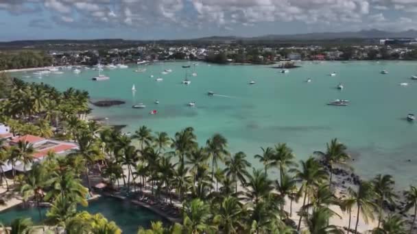 Yachts Luxuoso Grand Bay Maurício Vista Aérea — Vídeo de Stock