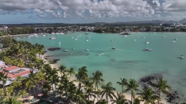 Yachts Luxuoso Grand Bay Maurício Vista Aérea — Vídeo de Stock