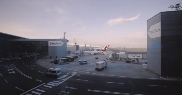 Planes Terminal Istanbul Airport Turkey — Stock Video