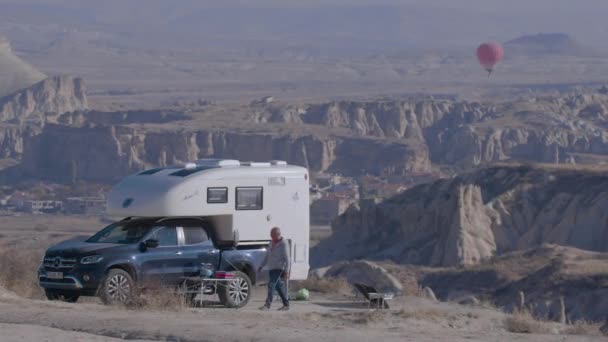 Viaggiare Con Camper Cappadocia Turchia — Video Stock