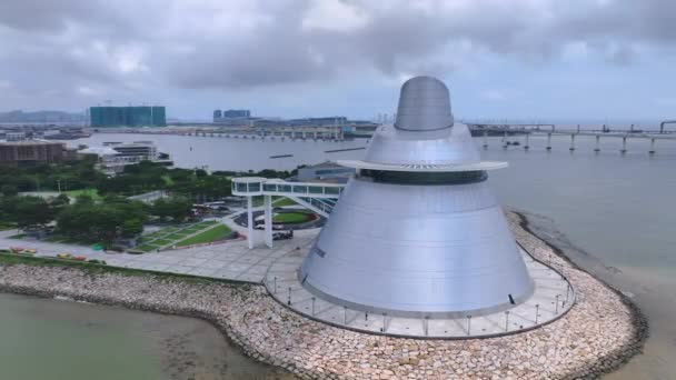 Macau Bilim Merkezi Çin Hava Görüntüsü — Stok video