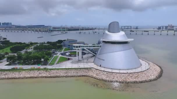 Macau Science Center Κίνα Αεροφωτογραφία — Αρχείο Βίντεο