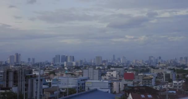 Timelapse Panorama Gran Ciudad Manila Filipinas — Vídeos de Stock