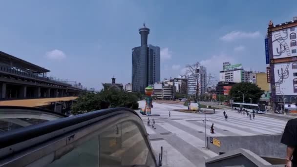 Timelapse Plaza Estación Taichung Taiwán — Vídeos de Stock